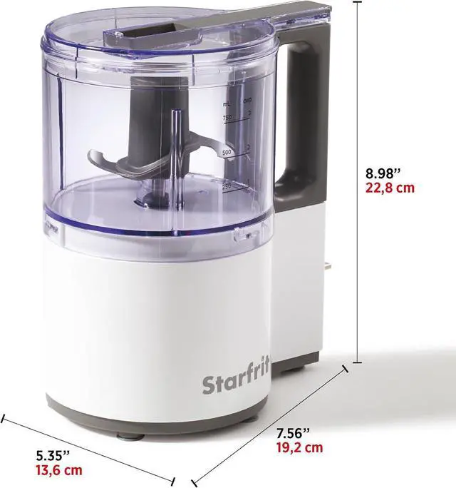Alt view image 4 of 7 - Starfrit Electric Oscillating Food Processor - 4 Cups - Measuring Spoon - High, Low & Pulse Modes - 300W