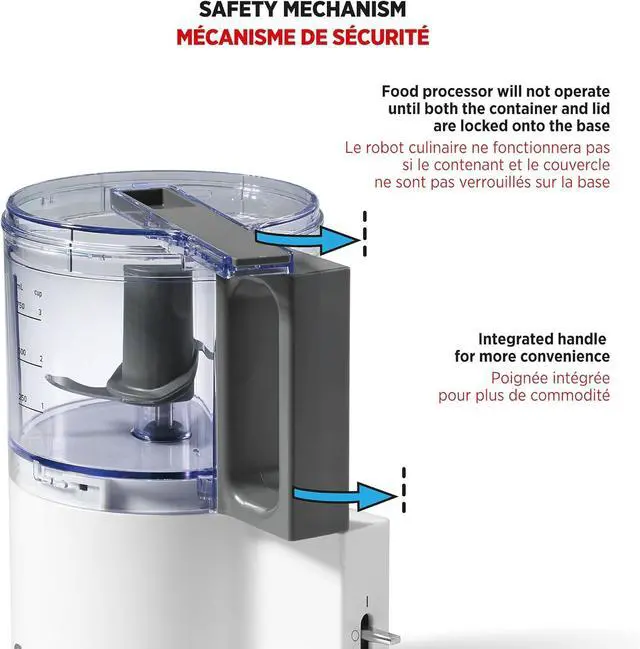 Alt view image 5 of 7 - Starfrit Electric Oscillating Food Processor - 4 Cups - Measuring Spoon - High, Low & Pulse Modes - 300W
