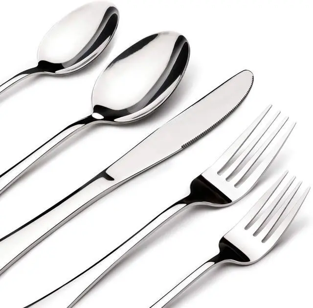 Main image of Silverware Set for 8, 40 Piece Heavy Duty Stainless Steel Flatware Utensils Cutlery Set Including Steak Knife Fork and Spoon, Dishwasher Safe, Gift Package for Wedding Housewarming
