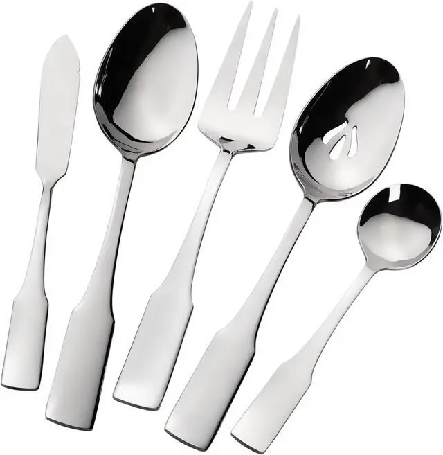 Alt view image 3 of 6 - Alata Kate 65-Piece Silverware With Utensil-Serving Set, Service for 12, Stainless Steel Flatware, Mirror Polished Cutlery, Dishwasher Safe