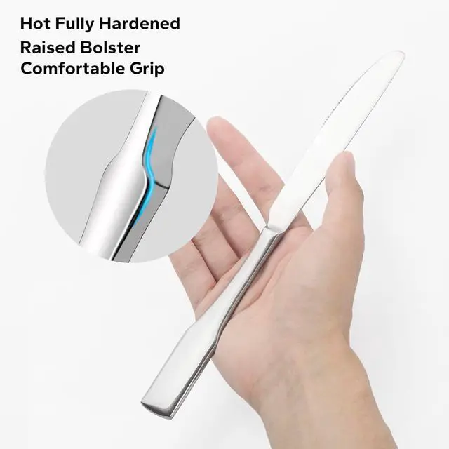 Alt view image 4 of 6 - Alata Kate 65-Piece Silverware With Utensil-Serving Set, Service for 12, Stainless Steel Flatware, Mirror Polished Cutlery, Dishwasher Safe