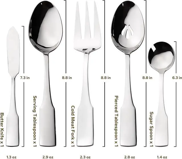Alt view image 6 of 6 - Alata Kate 65-Piece Silverware With Utensil-Serving Set, Service for 12, Stainless Steel Flatware, Mirror Polished Cutlery, Dishwasher Safe