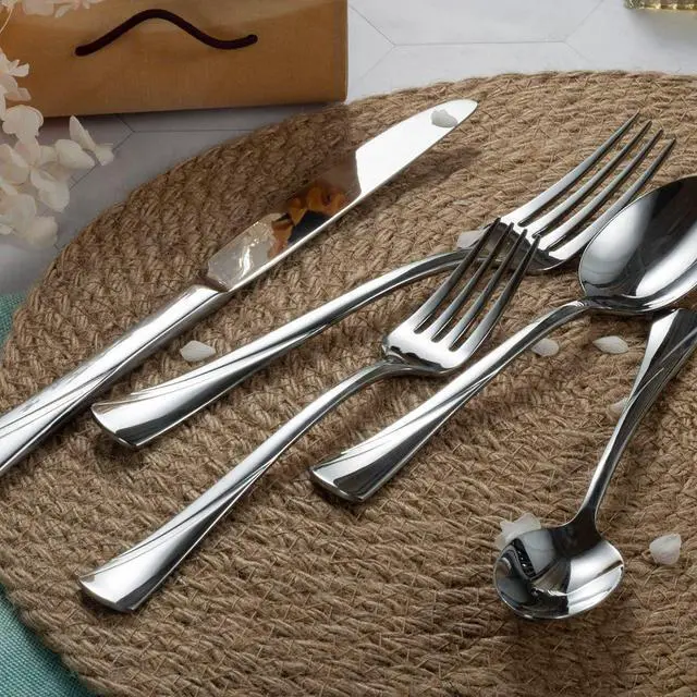 Alt view image 3 of 7 - Alata Alice 60-Piece Silverware Set Stainless Steel Flatware Set,Service for 12,Mirror Polished Cutlery Set,Dishwasher Safe
