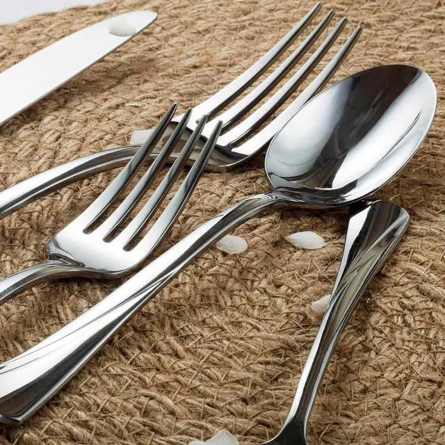 Alt view image 5 of 7 - Alata Alice 60-Piece Silverware Set Stainless Steel Flatware Set,Service for 12,Mirror Polished Cutlery Set,Dishwasher Safe
