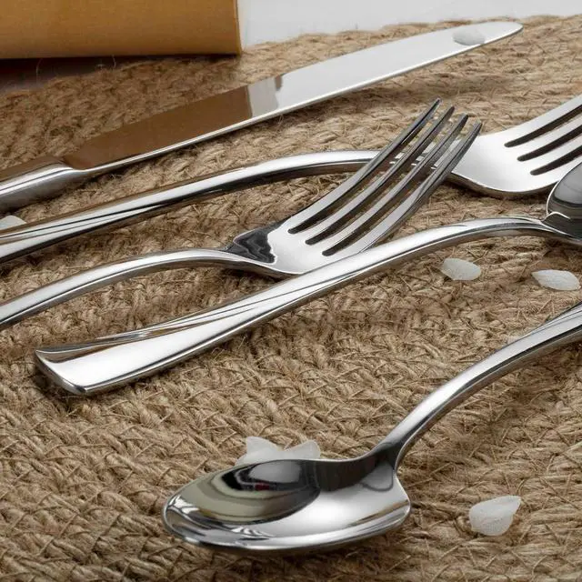 Alt view image 7 of 7 - Alata Alice 60-Piece Silverware Set Stainless Steel Flatware Set,Service for 12,Mirror Polished Cutlery Set,Dishwasher Safe