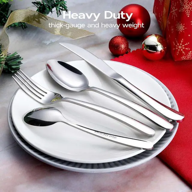 Alt view image 2 of 7 - 40 Piece Heavy Duty Silverware Flatware Set for 8 Stainless Steel Cutlery Set