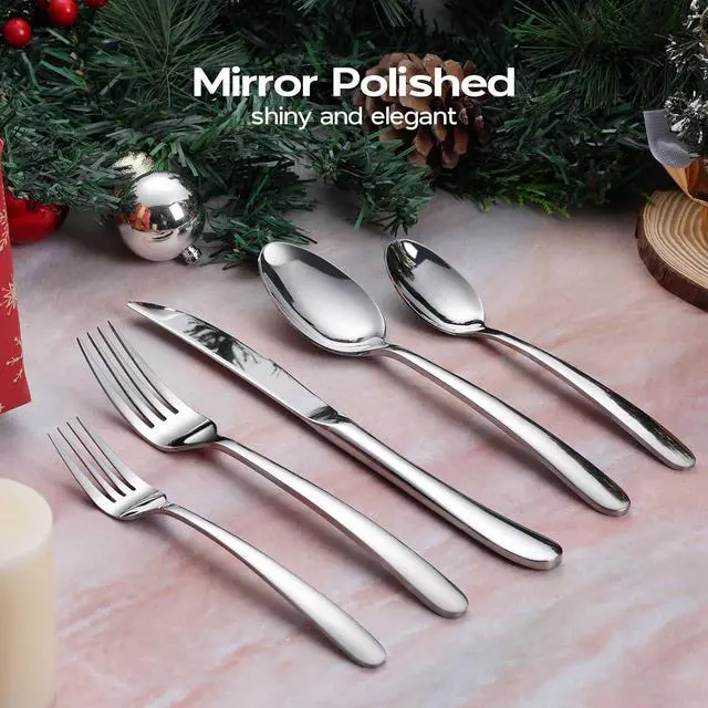 Alt view image 3 of 7 - 40 Piece Heavy Duty Silverware Flatware Set for 8 Stainless Steel Cutlery Set