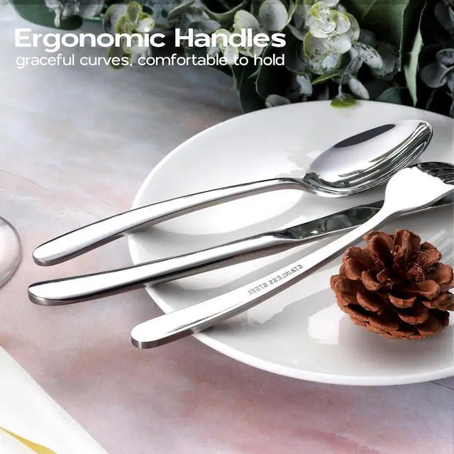 Alt view image 4 of 7 - 40 Piece Heavy Duty Silverware Flatware Set for 8 Stainless Steel Cutlery Set