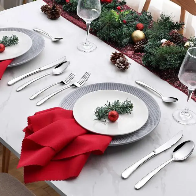 Alt view image 7 of 7 - 40 Piece Heavy Duty Silverware Flatware Set for 8 Stainless Steel Cutlery Set