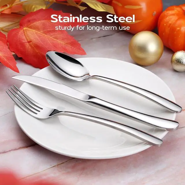 Alt view image 6 of 7 - 40 Piece Heavy Duty Silverware Flatware Set for 8 Stainless Steel Cutlery Set
