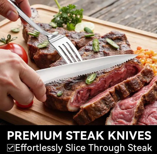 Alt view image 4 of 7 - 49-Piece Silverware Set with Organizer, Stainless Steel Kitchen Utensils Set for 8, Cutlery Flatware Set with Steak Knives Fork Spoon for Home Kitchen Tableware, Dishwasher Safe