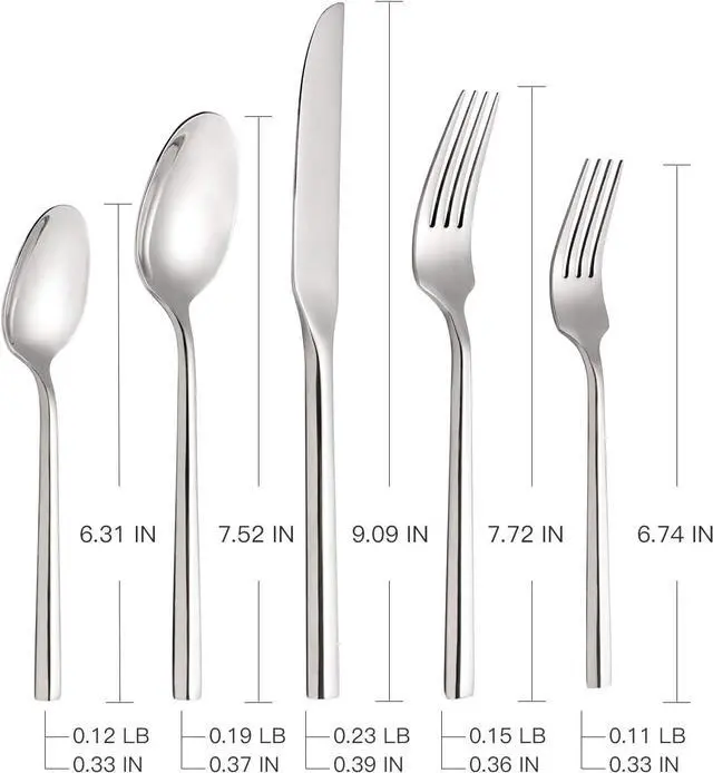 Alt view image 3 of 6 - Silverware Set Flatware Set 40 Pieces Stainless Steel Cutlery Set Hexagonal Pattern Mirror Finished Home Daily Use Housewarming Wedding Gift Service for 8