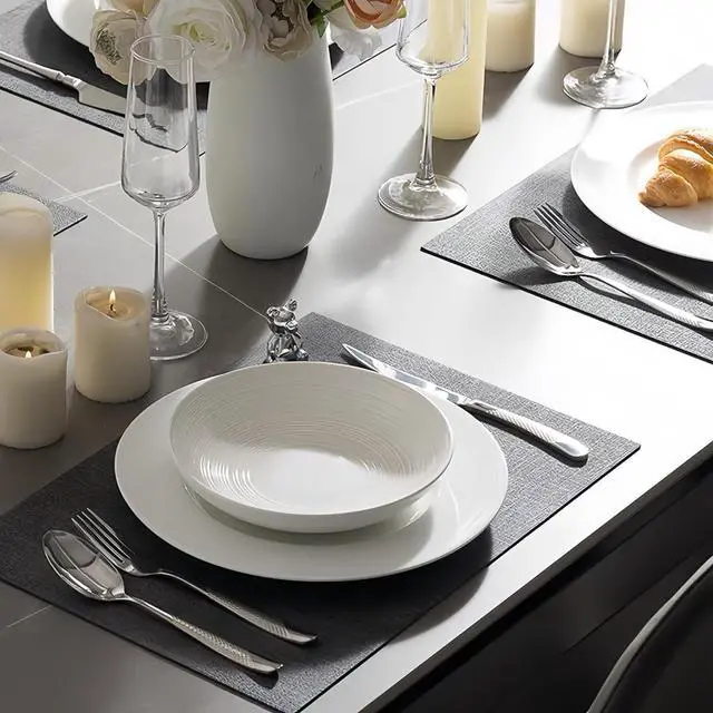 Alt view image 2 of 7 - 24 Pcs Flatware Set for 6 Persons, Stainless Steel Steak Knife Silverware Set Including Forks and Spoons for Home, Restaurant, Wedding, Party