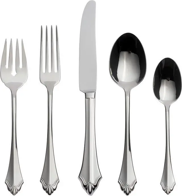 Main image of Oneida Kenwood 5 Piece Fine Flatware Set 18/10 Stainless Steel, Silver