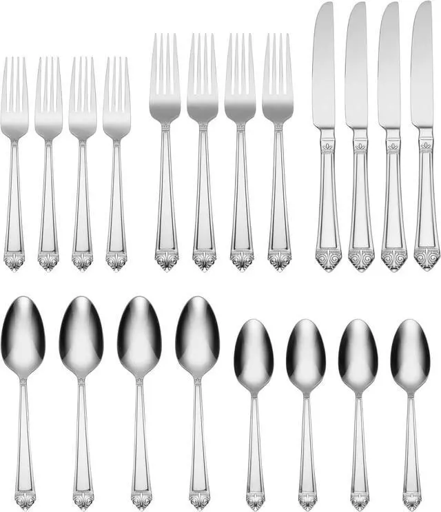 Alt view image 3 of 5 - Oneida Eave 20 Piece Everyday Flatware Set, Service for 4, 18/0 Stainless Steel, Silverware Set