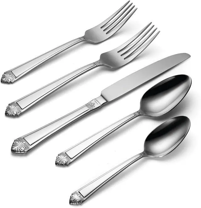 Alt view image 4 of 5 - Oneida Eave 20 Piece Everyday Flatware Set, Service for 4, 18/0 Stainless Steel, Silverware Set