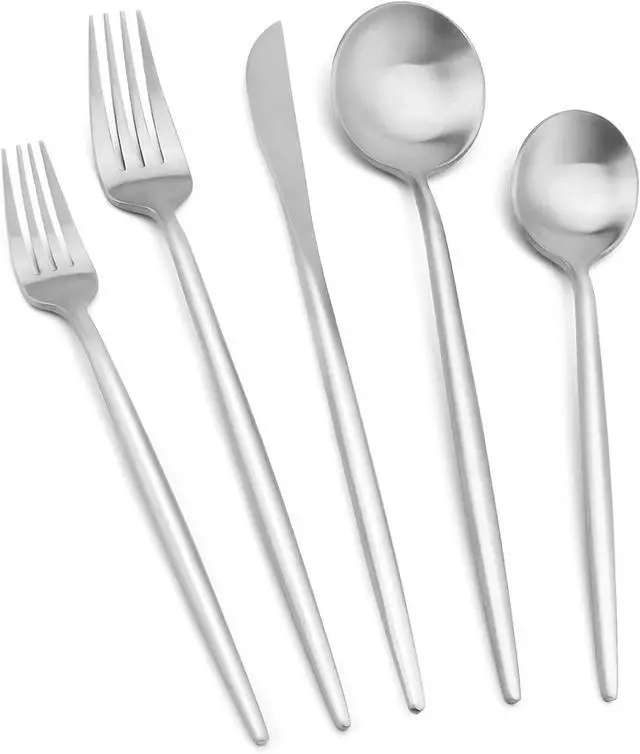 Main image of Silverware Set, Vanys 30 Piece Stainless Steel Cutlery Flatware Set, Kitchen Utensil Sets for 6, Tableware With Knife Spoons And Forks Set, Satin Finished Polished