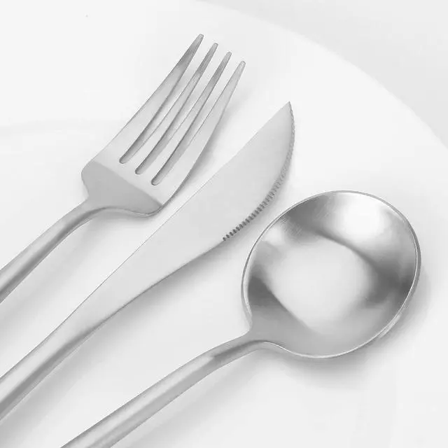 Alt view image 3 of 6 - Silverware Set, Vanys 30 Piece Stainless Steel Cutlery Flatware Set, Kitchen Utensil Sets for 6, Tableware With Knife Spoons And Forks Set, Satin Finished Polished
