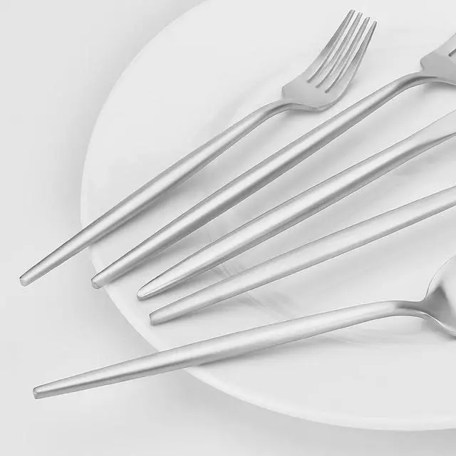 Alt view image 4 of 6 - Silverware Set, Vanys 30 Piece Stainless Steel Cutlery Flatware Set, Kitchen Utensil Sets for 6, Tableware With Knife Spoons And Forks Set, Satin Finished Polished