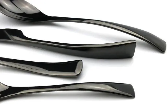 Alt view image 5 of 6 - 20-Piece 18/10 Stainless Steel Serrated Steak Knife Flatware Set, Mirror Polishing Black, Service for 4