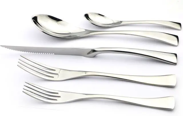 Alt view image 2 of 7 - 20-Piece 18/10 Stainless Steel Serrated Steak Knife Flatware Set, Service for 4