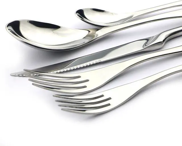 Alt view image 7 of 7 - 20-Piece 18/10 Stainless Steel Serrated Steak Knife Flatware Set, Service for 4