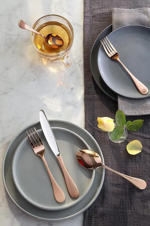 Alt view image 4 of 7 - Artaste 56921 Rain 18/10 Stainless Steel Flatware 20-Piece Set, Copper Finish, Service for 4