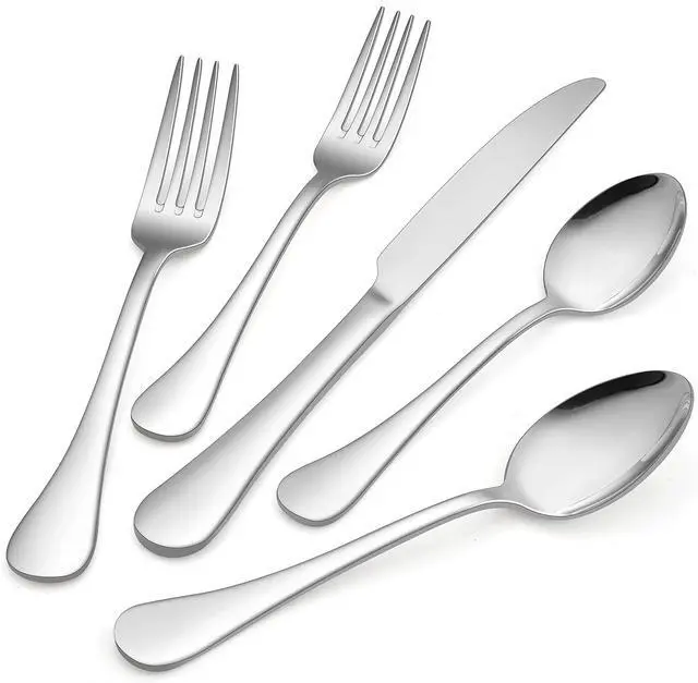 Main image of HaWare 18/10 Silverware Set, 60-Piece Stainless Steel Flatware Service for 12, Luxury Cutlery with Ultra Sharp Serrated Knife, Modern Eating Utensil Include Fork Spoon, Dishwasher Safe