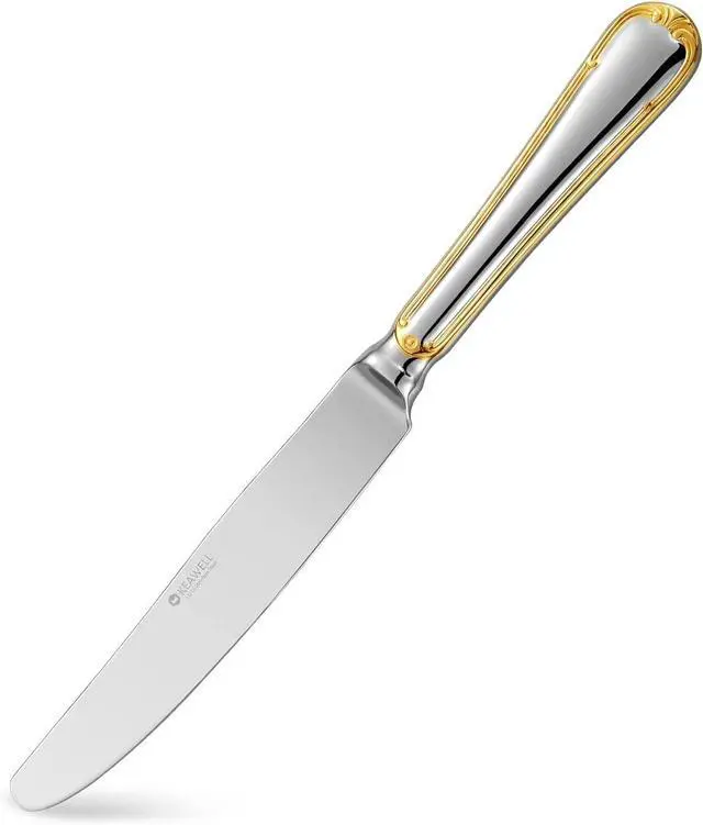 Alt view image 4 of 7 - KEAWELL Elizabeth 20-Piece 18/10 Stainless Steel Flatware Set, Service for 4, Fine Silverware Set (Gold Accent), Dishwasher Safe, Mirror Polished
