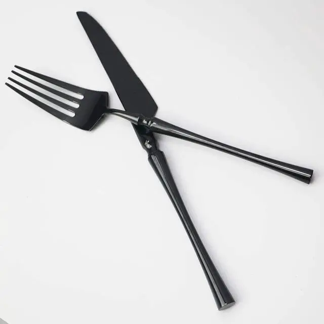 Alt view image 4 of 7 - JASHII 20-piece 18/10 Stainless Steel Black Flatware/Cutlery/Tableware Set Service for 4 Person, Include Knife/Fork/Spoon, Mirror Polished (Black)