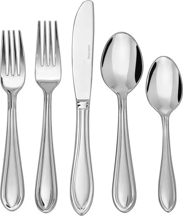 Main image of Silverware Set, 20-Piece Stainless Steel Flatware, 18/0 Stainless Steel Utensils, Dishwasher Safe, Modern Tableware for Home & Kitchen Dining (20 pieces for 4) (20)