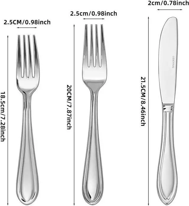 Alt view image 7 of 7 - Silverware Set, 20-Piece Stainless Steel Flatware, 18/0 Stainless Steel Utensils, Dishwasher Safe, Modern Tableware for Home & Kitchen Dining (20 pieces for 4) (20)