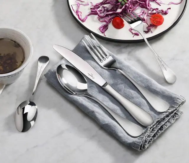 Alt view image 2 of 7 - Cangshan RAIN Series Stainless Flatware Set, Window Box, Matte Finish Handle (20-Piece)