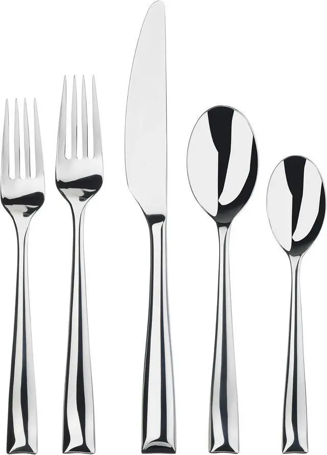 Main image of Gourmet Settings - 20-Piece Silverware Set - Soprano Collection - Polished Stainless Steel Flatware Sets - Service for 4 - Kitchen Cutlery Utensil Knife/Fork/Spoons - Dishwasher Safe (29-902)
