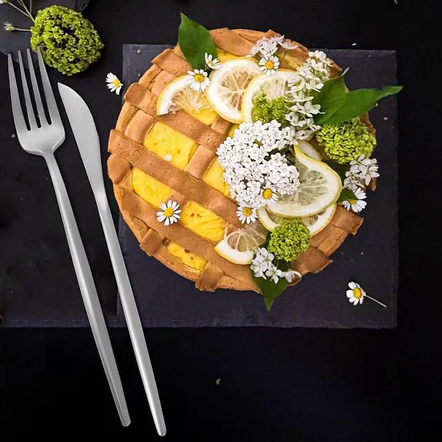 Alt view image 5 of 7 - Matte Silver Silverware Set, Stainless Steel Satin Finish, Flatware Cutlery Set for 4, 20-Piece Spoons and Forks Kitchen Utensil Set, Dishwasher Safe (Matte Silver, 20 P)