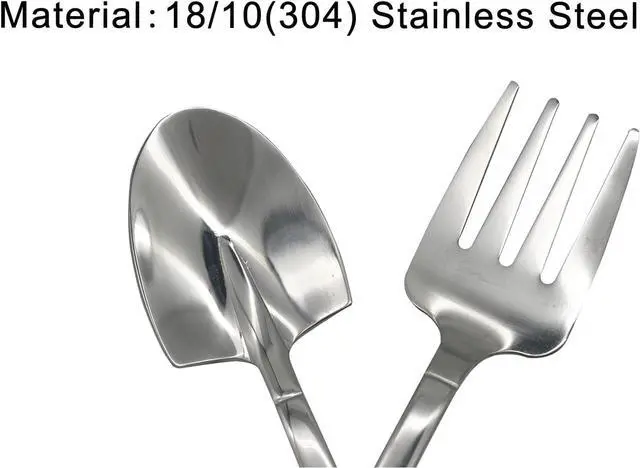 Alt view image 2 of 6 - 12Pcs Shovel Spoons and Fork Set 18/10(304) Stainless Steel Spade Shape Silverware Set 6.1inch Mini Spoon for Dessert Coffee Yogurt Cake Fruit Ice Cream