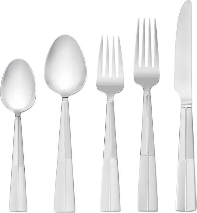 Alt view image 3 of 7 - International Silver Arabesque Frost 20-Piece Stainless Steel Flatware Set, Service for 4