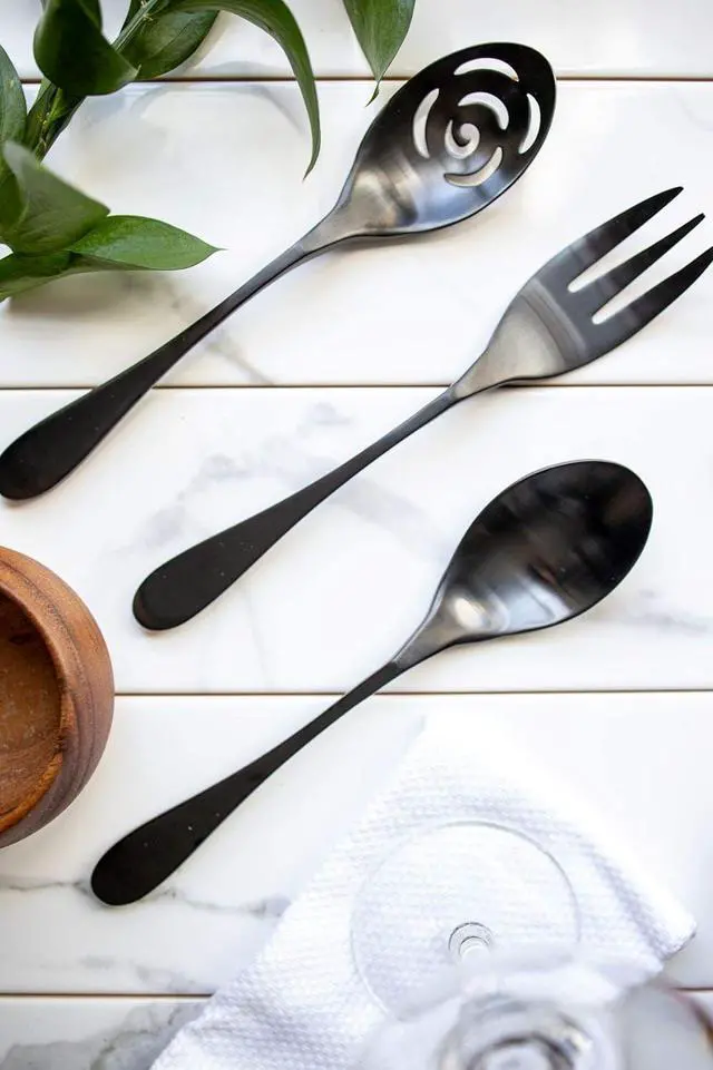 Alt view image 4 of 6 - Knork Titanium Coated Stainless Steel Serving Set, Matte Black
