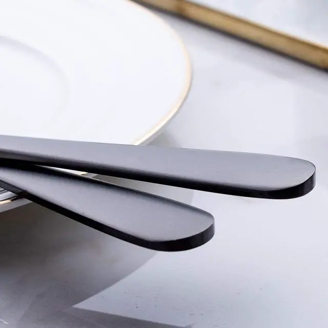 Alt view image 4 of 7 - GoGeiLi Matte Black Dinner Knife, Stainless Steel Satin Finish 9.4-inch Dinner Table Knife Set, Service for 6, Dishwasher Safe