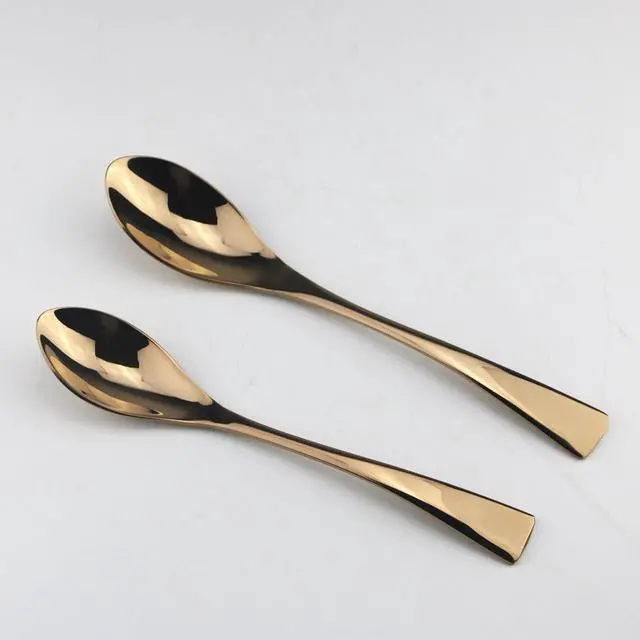Alt view image 3 of 7 - Rose Gold Stainless Steel Mirror Polished Flatware Set, Steak Knife Dinnerware Knife Fork Salad Fork Dessert Spoon 6-piece, Service for 1