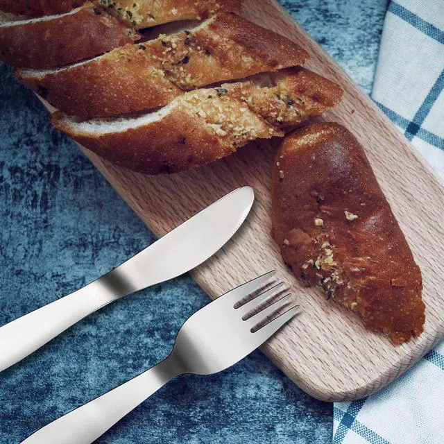 Alt view image 4 of 7 - VANRA Premium 18/8 Stainless Steel Children Cutlery Set 6.6-inch Kids Dinner Knives Set 4 Pieces Silverware Flatware Utensil Set for Home School (4 Knives)