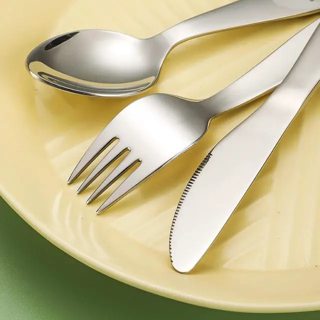 Alt view image 5 of 7 - VANRA Premium 18/8 Stainless Steel Children Cutlery Set 6.6-inch Kids Dinner Knives Set 4 Pieces Silverware Flatware Utensil Set for Home School (4 Knives)