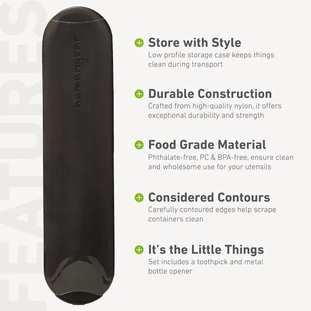 Alt view image 4 of 6 - humangear GoBites Trio - Travel & Camping Utensils - Portable & Convertible Dining Ware - Multi-Functional Knife, Fork, Spoon & Toothpick, Gray