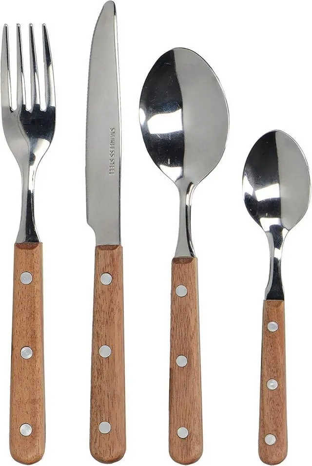Main image of Creative Tops Drift Stainless Steel Cutlery Set with Wooden Handles (16 Pieces)