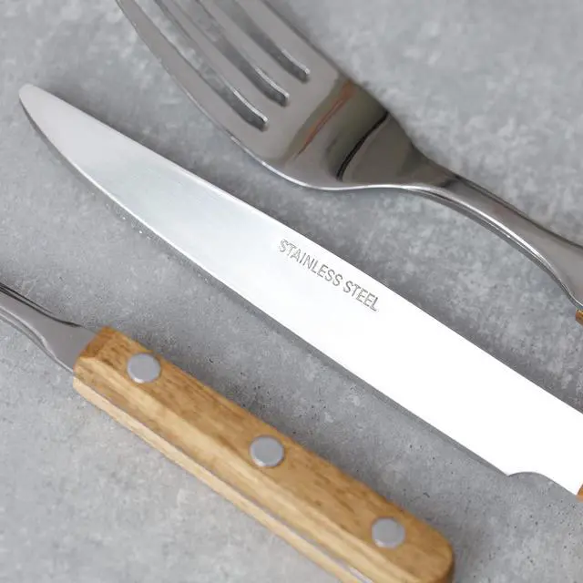 Alt view image 3 of 7 - Creative Tops Drift Stainless Steel Cutlery Set with Wooden Handles (16 Pieces)