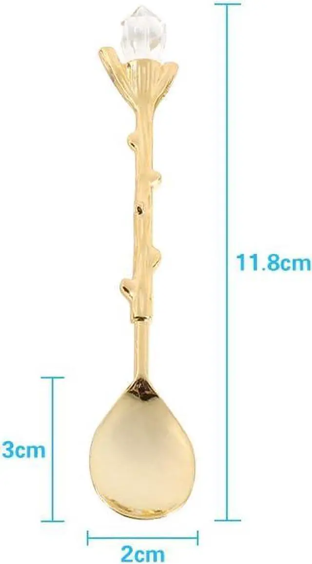 Alt view image 2 of 7 - 6Pcs/Set Flatware Vintage Spoon Dessert Coffee Mixing Spoon Teaspoon Ice Cream Spoon Fruit Fork Royal Metal Mini Carved Tableware Fruit Spoon for Kitchen Dining Sweet