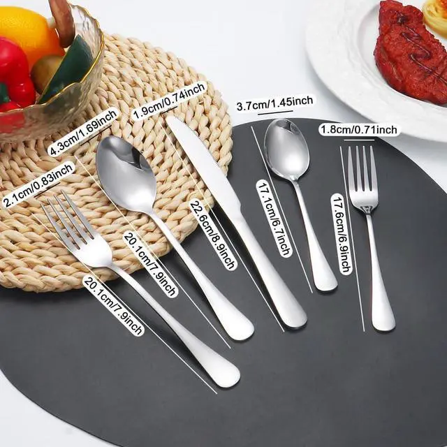 Alt view image 2 of 6 - Silverware Set 20 Piece Stainless Steel Flatware Set Silverware Utensils for 4 People Includes Forks Knives Spoons & Salad Forks Dishwasher Safe Durable Tableware for Home Restaurant or Outdoor Use