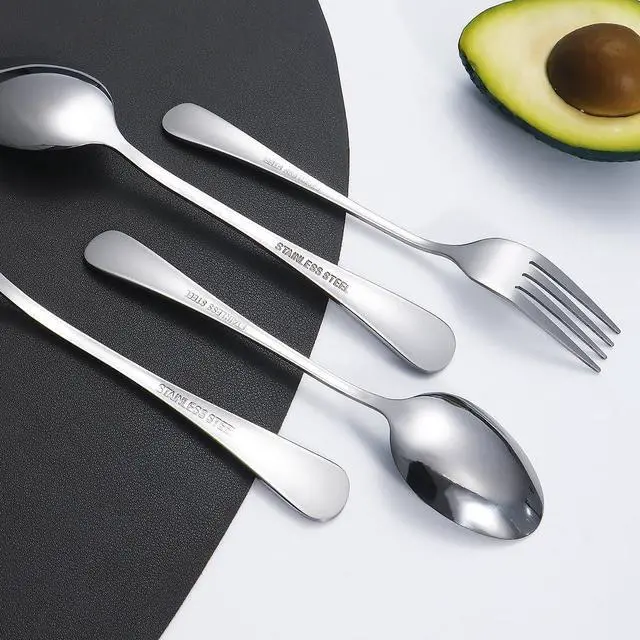 Alt view image 5 of 6 - Silverware Set 20 Piece Stainless Steel Flatware Set Silverware Utensils for 4 People Includes Forks Knives Spoons & Salad Forks Dishwasher Safe Durable Tableware for Home Restaurant or Outdoor Use