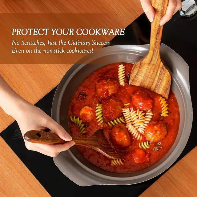 Alt view image 6 of 7 - Wooden Spoons for Cooking  10-Piece Teak Wood Cookware Utensil Set with Smooth Finish  Non-Stick, Comfortable Grip  Durable, Heat Resistant Kitchen Utensils