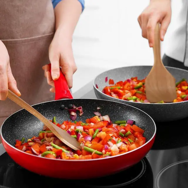 Alt view image 4 of 7 - Acacia Wooden Spoons for Cooking: 5-Piece Kitchen & Cooking Utensils Set - Wooden Spatula, Slotted & Pasta Spoon - Essential Wooden Utensil Set